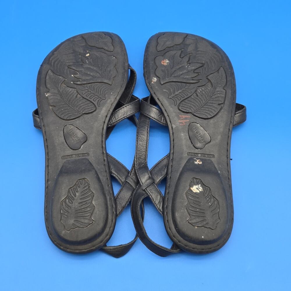 Born Mai Leather Strappy Sandals Women’s Size 10 Black Slingback Comfort - Picture 11 of 11